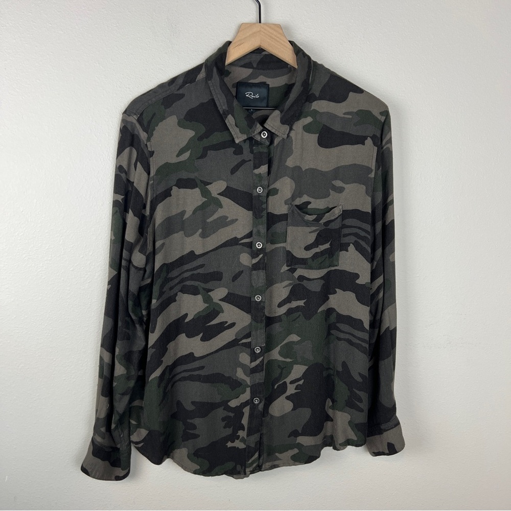 Rails Hunter Camo Forest Green Button Up Long Sleeve Shirt - Picture 2 of 5